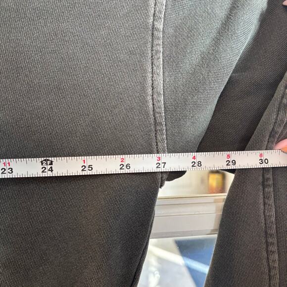 Aerie House Party Oversized V Neck Charcoal Distressed Sweatshirt Women's Medium - Picture 4 of 8